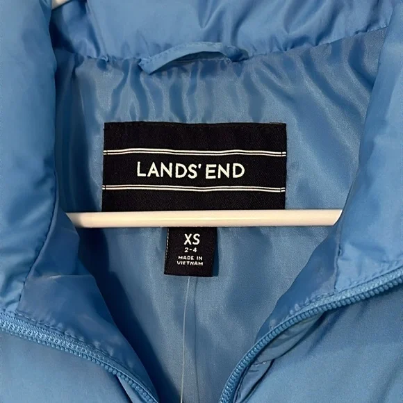 NWT Women’s Lands End Hyper Dry Allied Feather 600 Down Blue Zip Vest Size XS - Picture 4 of 7